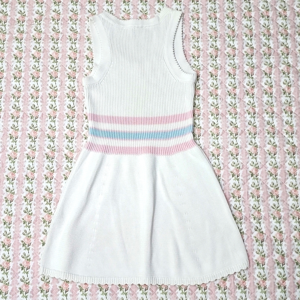 Loveshackfancy ๐ Indiana Knit Sleeveless Dress with Pink Blue Pastel Stripes XS - Picture 12 of 14